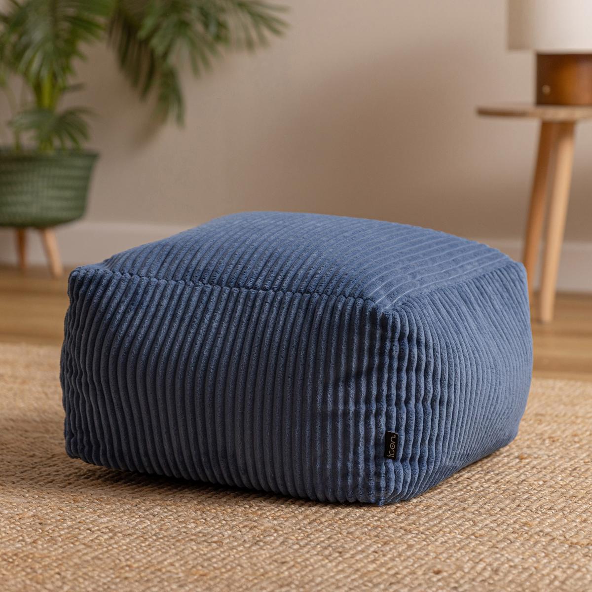 SITZPOUF Amara - Blau, Textil (42/24/42cm) - icon