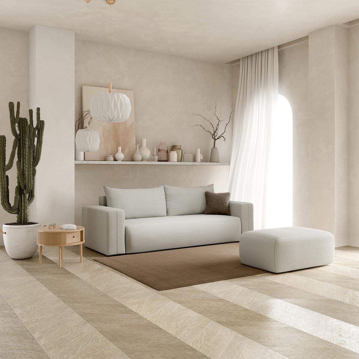 SOFA Bliss 3 Sitzplätze Hellgrau - Grau, Holz (252/72/97cm) - Petits-meubles