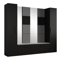 GARDEROBENSCHRANK MODULO 241,2/204/40 cm Modern Garderobe-Set Schwarz - Schwarz/Grau, Holzwerkstoff (241.2/204/40cm) - MASSENO