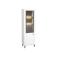 VITRINE Mossa MO03 mit LED Beleuchtung - Schwarz/Weiß, Holzwerkstoff/Kunststoff (60/194/40cm) - MIRJAN24
