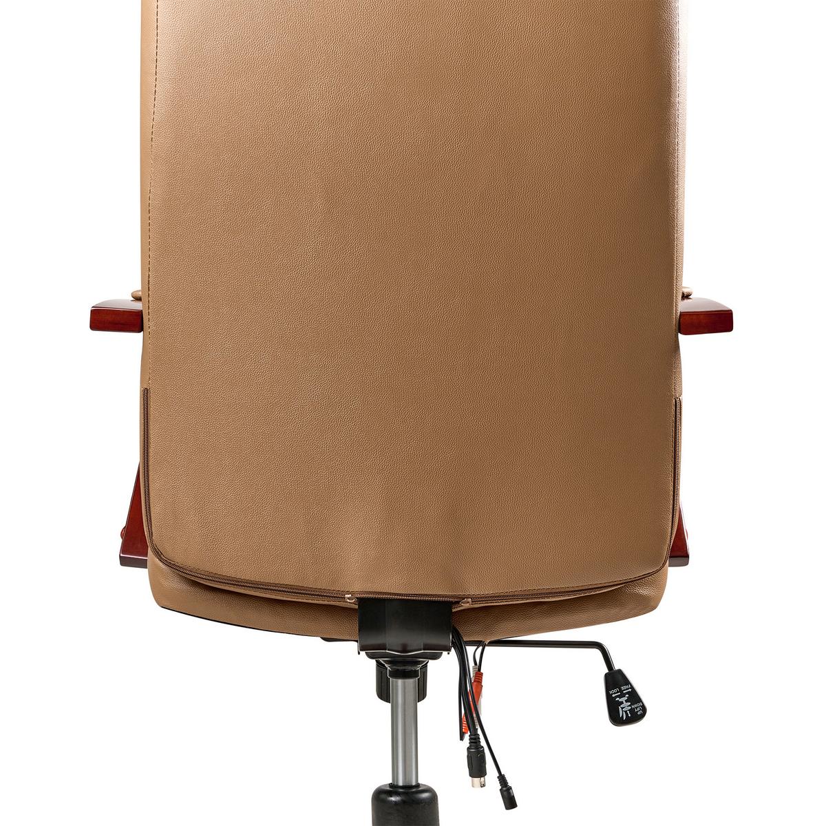 MASSAGESTUHL Hellbraun Diamond - Hellbraun/Schwarz, Leder (66/118/66cm) - Beliani