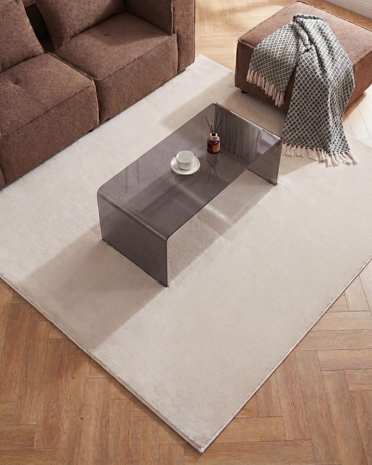 TEPPICH Hellbeige 160/160 cm Vantira - Beige, Kunststoff (160/160cm) - Beliani