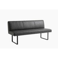 ESSZIMMERBANK ELEEN Schwarz Leder - Schwarz, Leder (223/85/69cm) - KAWOLA