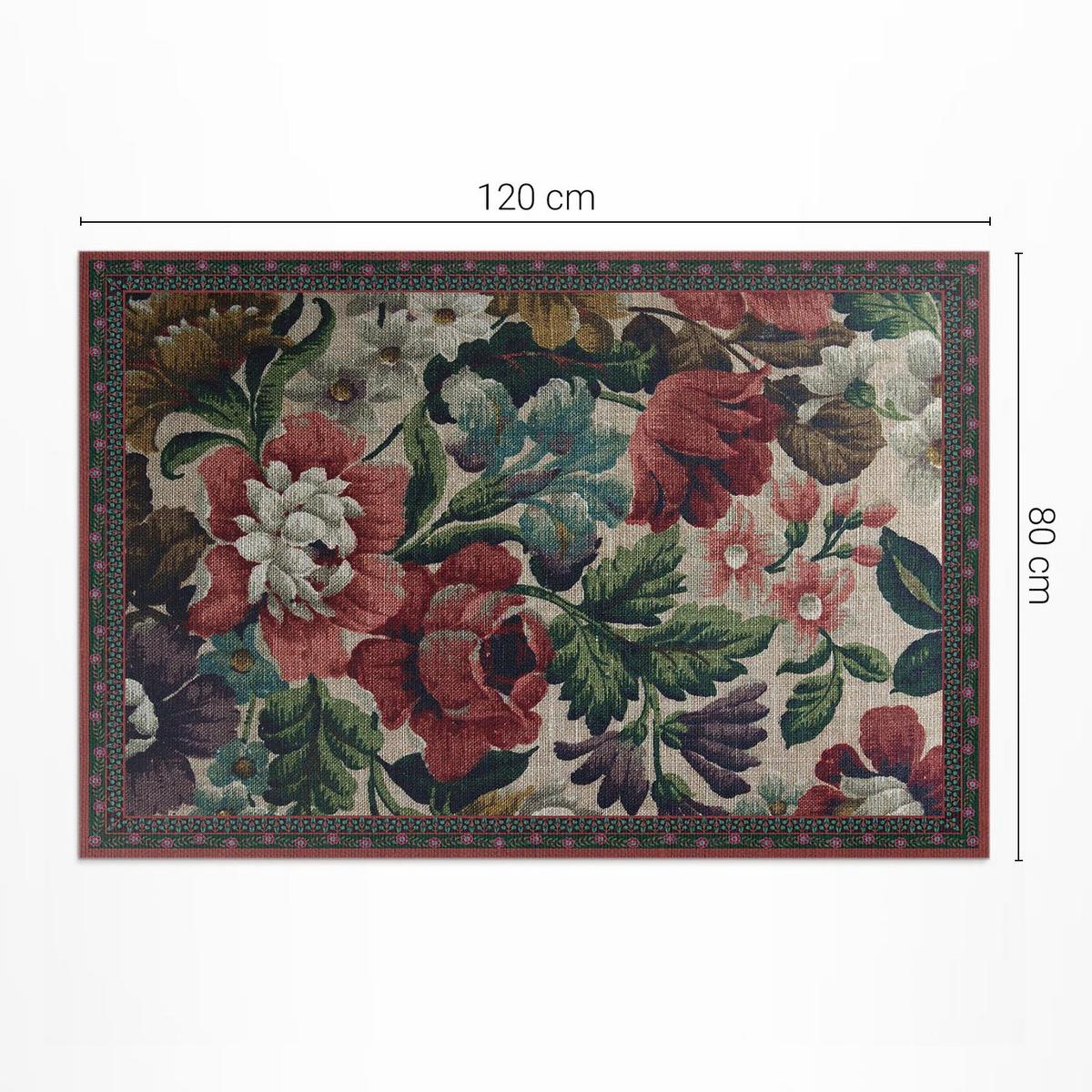 TEPPICH 80x120 cm Zarte Blumen Voller Farben - Salbeigrün, Kunststoff (80/120cm) - Wallfluent