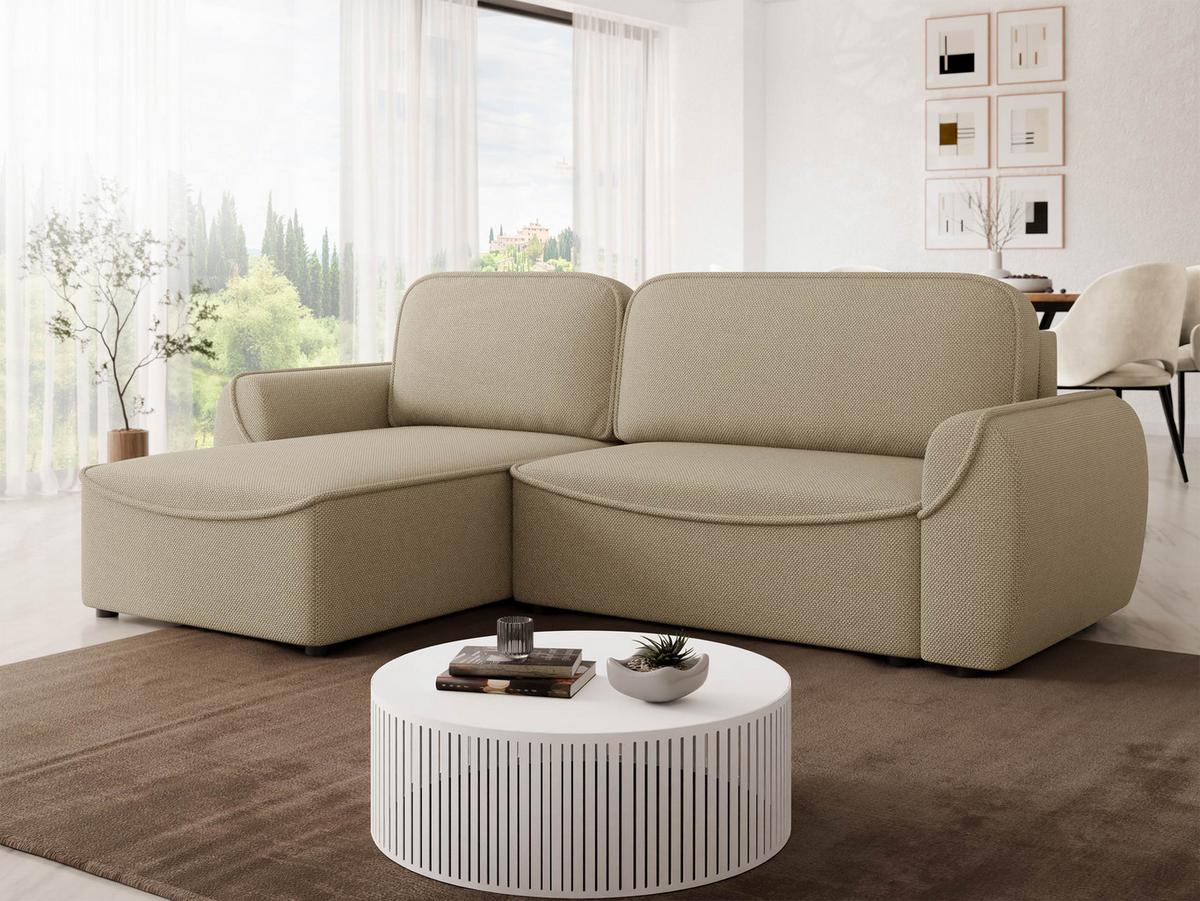 ECKSOFA Loom - Beige/Schwarz, Holz/Kunststoff (261/175cm) - MIRJAN24