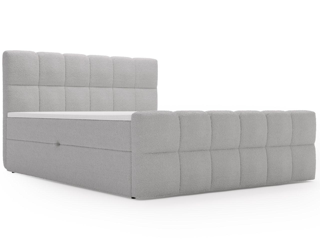 BOXBETT Alicante 140x200 Bouclé-Stoff Grau - Grau, Holz/Textil (140/200cm) - Graingold