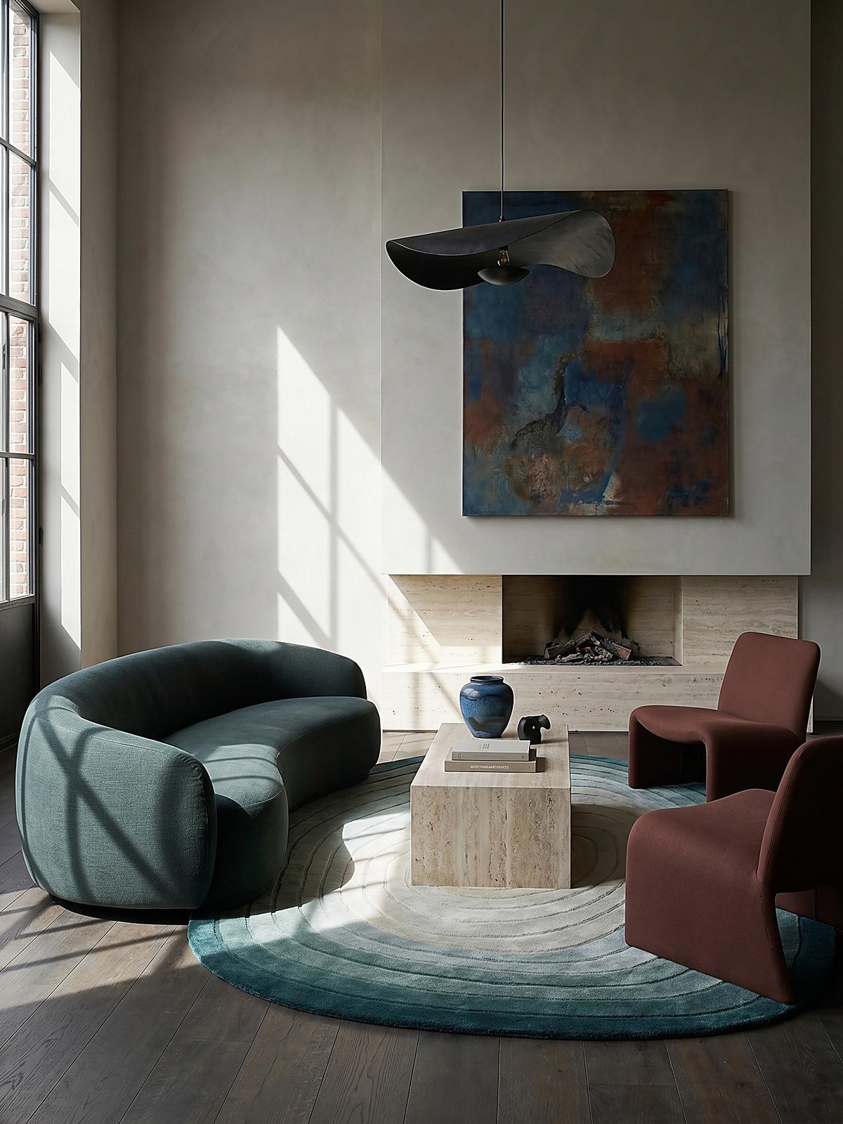 WOLLTEPPICH PARRET, mit Farbverlauf, Blau, 160 x 230 cm - Blau, Textil (230/160cm) - KADIMA DESIGN