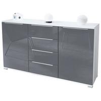 SIDEBOARD Linio Grau Hochglanz - Grau, Holzwerkstoff (138.5/75.5/35cm) - Vladon