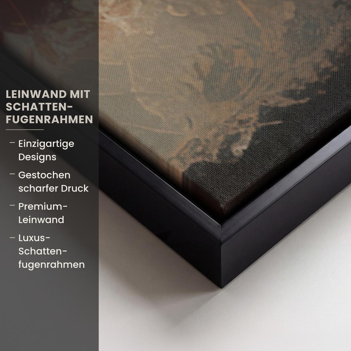 LEINWAND Bilder mit Rahmen - Weihnachten - Weihnachtsmann - Winter - Open Fireside - 100x150 - Dunkelrot, Textil (100/150cm) - MuchoWow