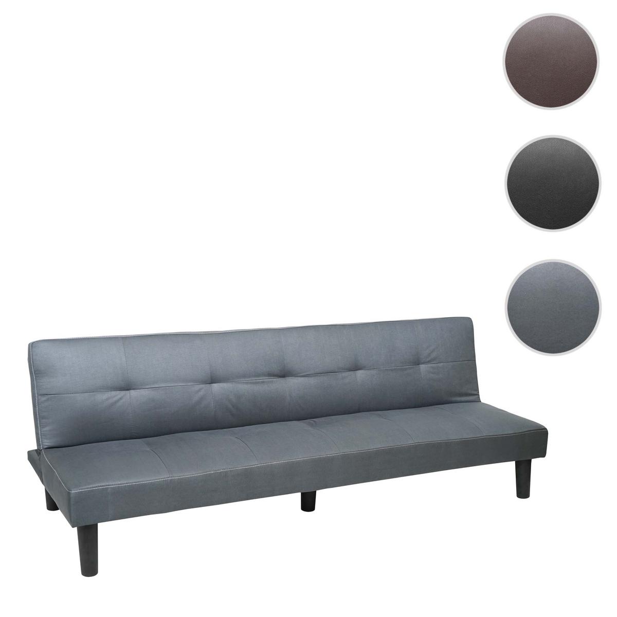 3ER-SOFA Grau - Grau, Textil (195/68/73cm) - MCW