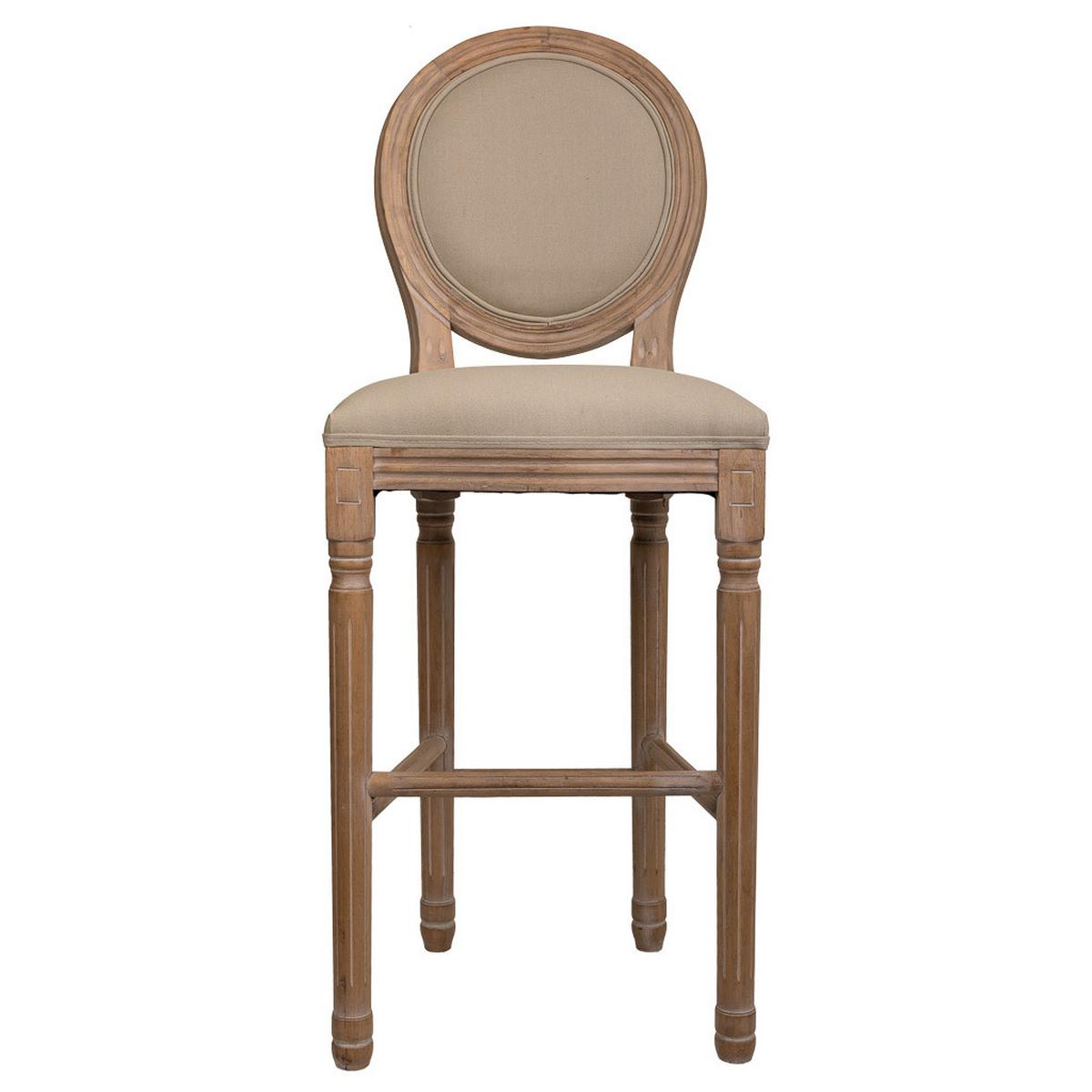 BARHOCKER auz Holz gepolsterter braun 48x42x76/121 cm - Braun, Naturmaterialien (48/121/42cm) - Wanderlust
