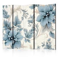 PARAVENT 5-tlg 225x172 cm Blaue Pflanzen - Blau, Holz/Textil (225/172/3cm) - Muralo
