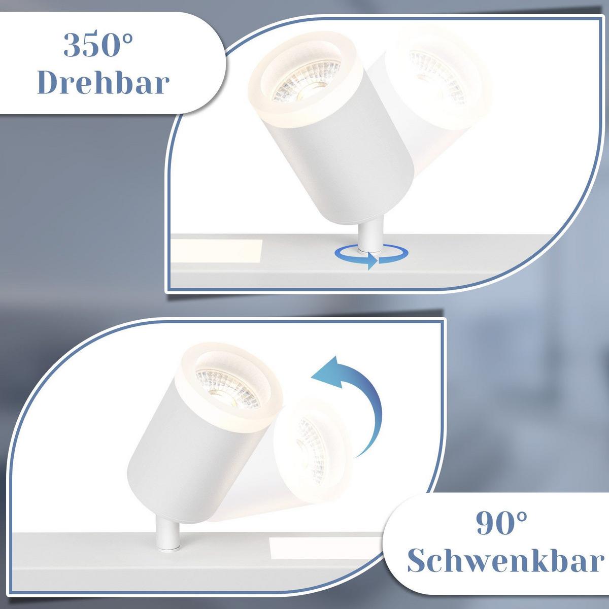 DECKENLEUCHTE Boden 4-flammig 110/5/15 cm - Weiß, Kunststoff (110/5/15cm) - Nettlife