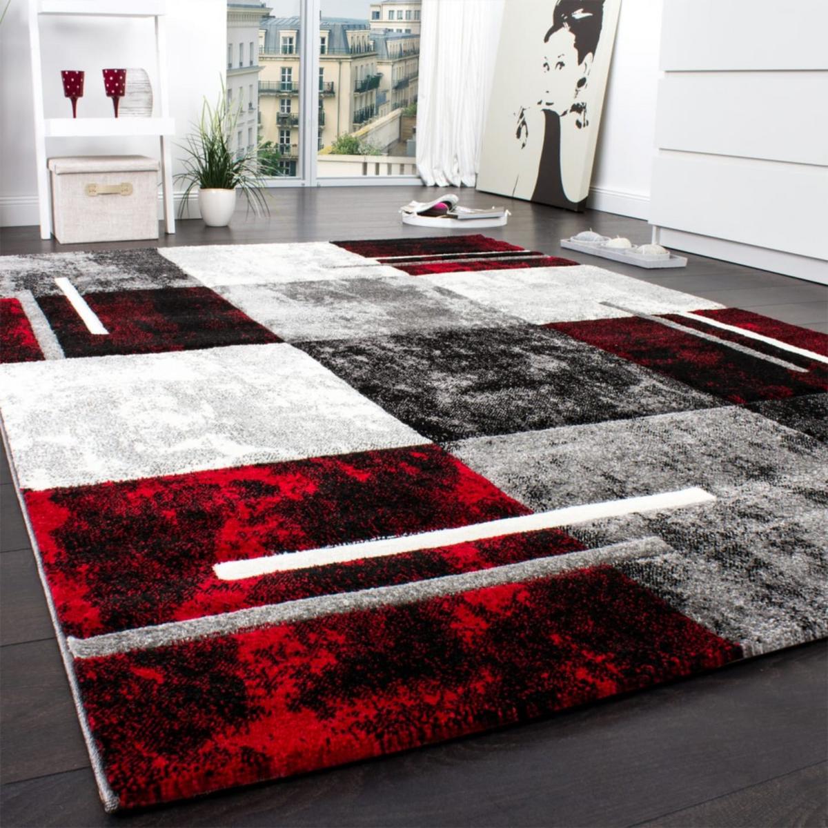 KURZFLORTEPPICH, kariert, aus Polypropylen, Grau, 80 x 150 cm - Grau, Textil (80/150cm) - KADIMA DESIGN