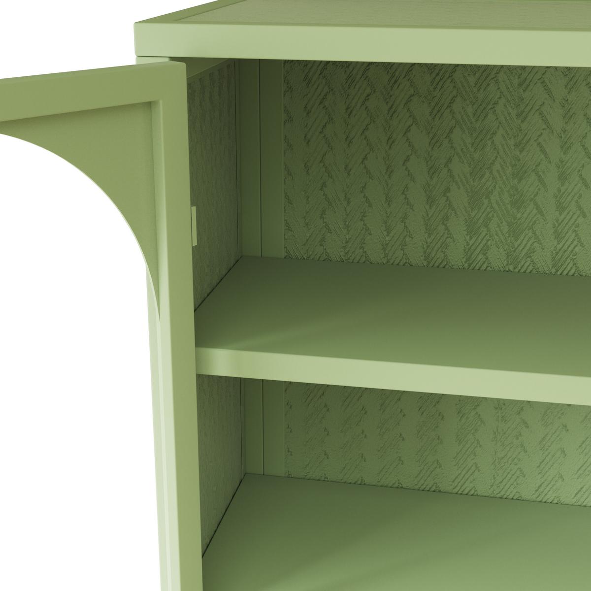 WANDSCHRANK Metall & Glas 2 Türen mit 3 Ebenen & Webmuster Grün 70cm - Grün, Metall (70/60/23cm) - Urban Meuble