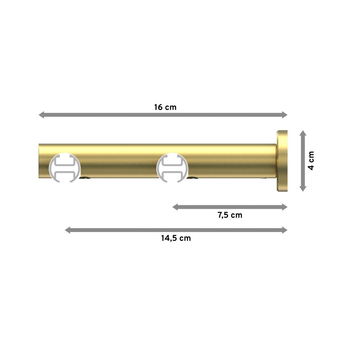 GARDINENSTANGE INNENLAUF Platon Tanara 160 cm, 2-läufig, 20 mm Ø Messing-Optik - Messingfarben/Goldfarben, Metall (160cm) - INTERDECO