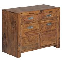 SIDEBOARD – Massivholz, 90 cm, 2 Türen, Schubladen, viel Stauraum - Braun, Holz (90/70/40cm) - KADIMA DESIGN