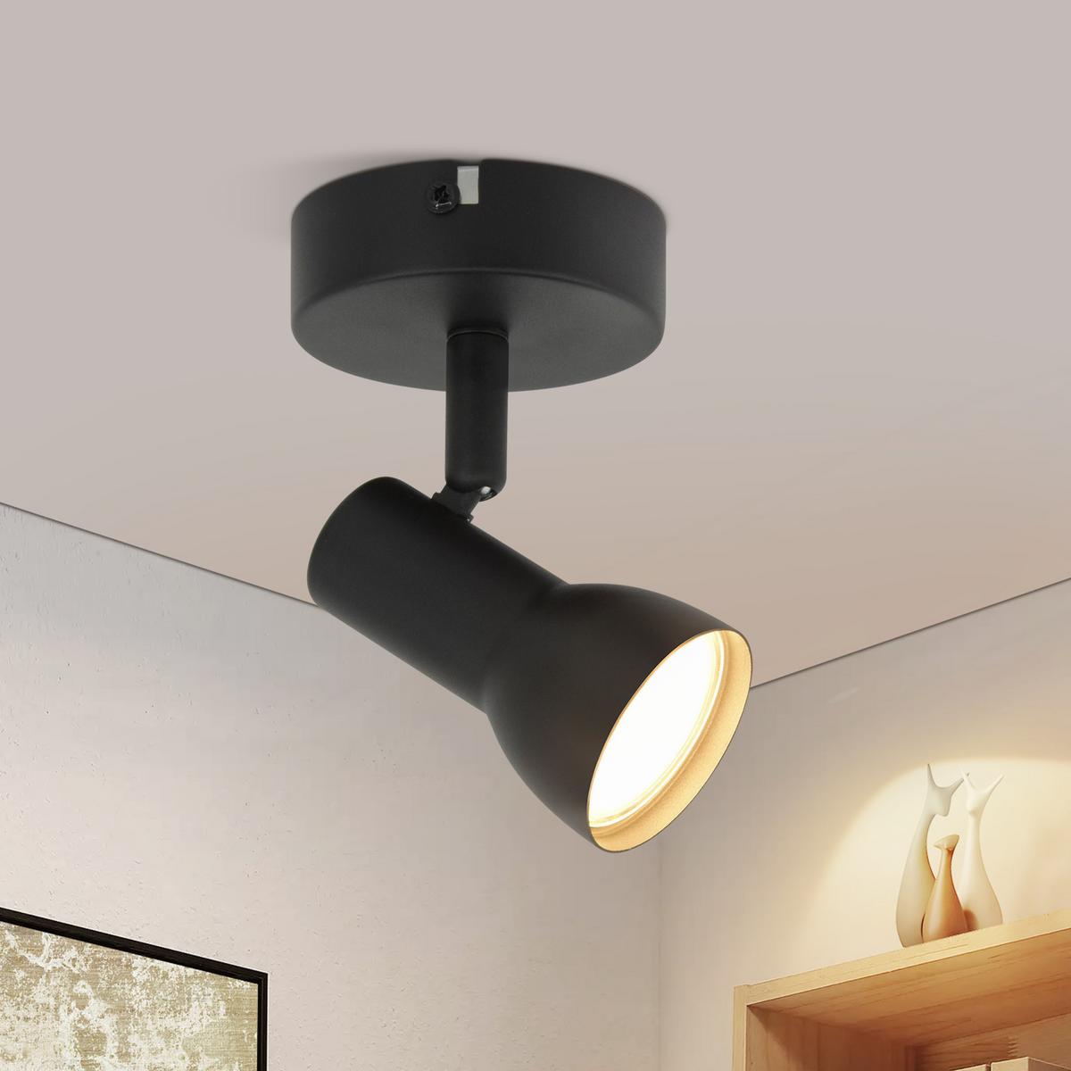 STRAHLER Gryvixa 1 Flammig 8/9/13.5 cm - Schwarz, Metall (13.5/8/9cm) - ZMH