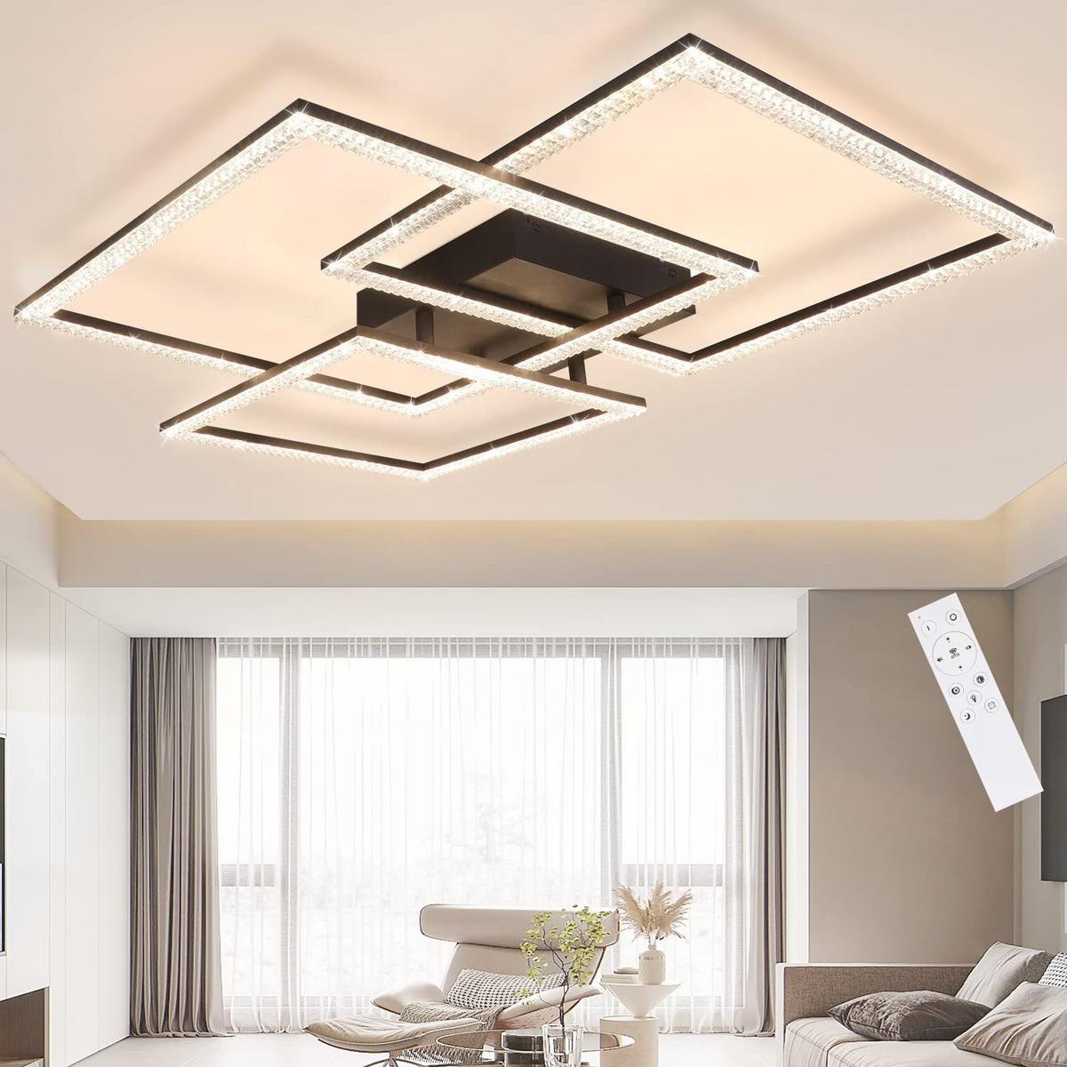 LED-DECKENLEUCHTE Lohnzahn 60.0/8.0/60 cm - Schwarz, Metall (60/60/8cm) - ZMH