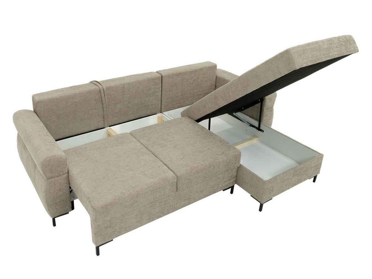 ECKSOFA Berne - Blaugrau/Schwarz, Holz/Kunststoff (258/170cm) - MIRJAN24