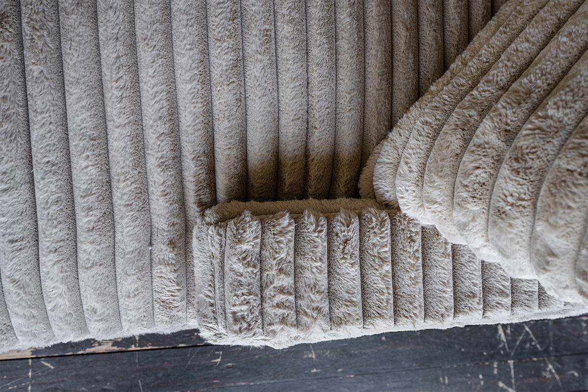 BIG SOFA CADY Taupe Cord - Taupe/Schwarz, Kunststoff/Textil (248/73/168cm) - KAWOLA