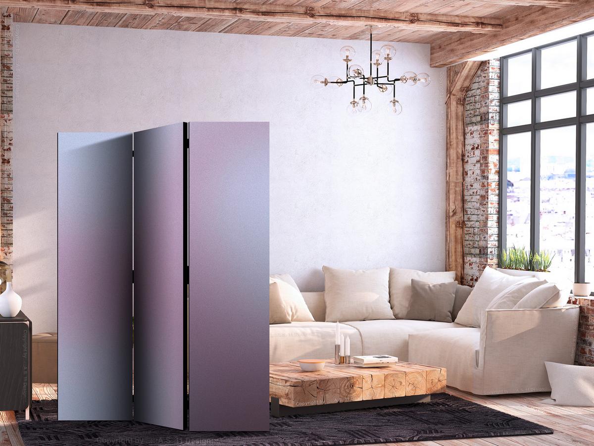 PARAVENT Akustik 3-tlg 135x172 cm Komplexer Farbverlauf - Lila, Holz/Textil (135/172/3cm) - Muralo