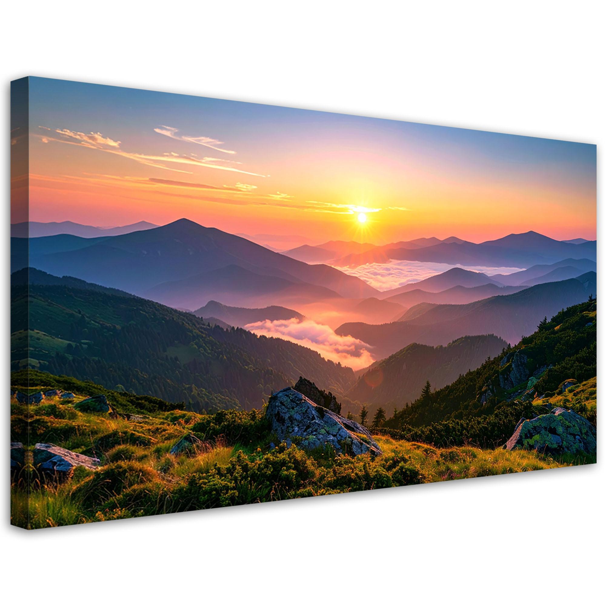 LEINWANDBILD Landschaften 80x40cm - Multicolor, Textil (80/40cm) - Feeby