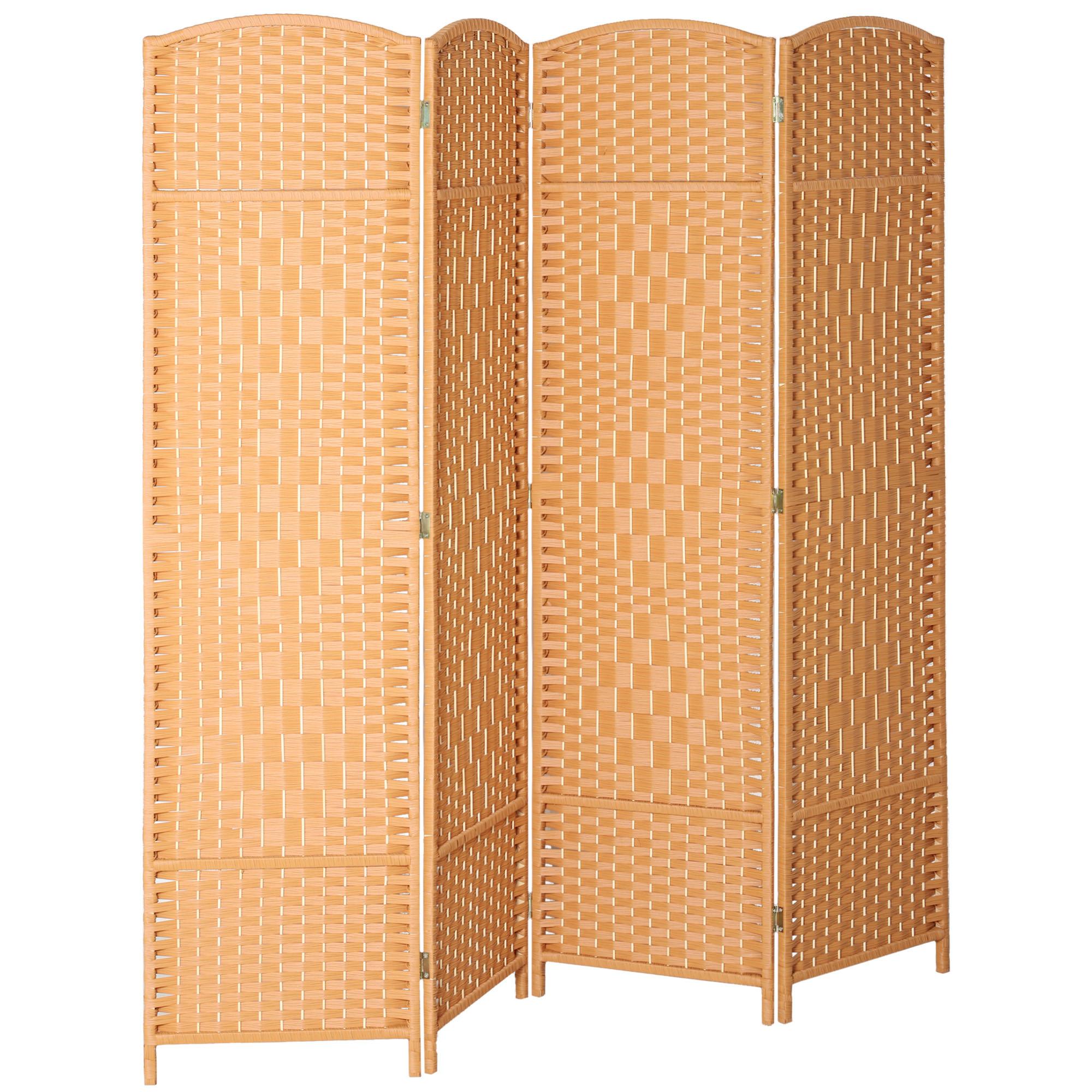 PARAVENT Polypropylen Kiefernholz Braun - Braun, Holz (1.7/180cm) - HOMCOM