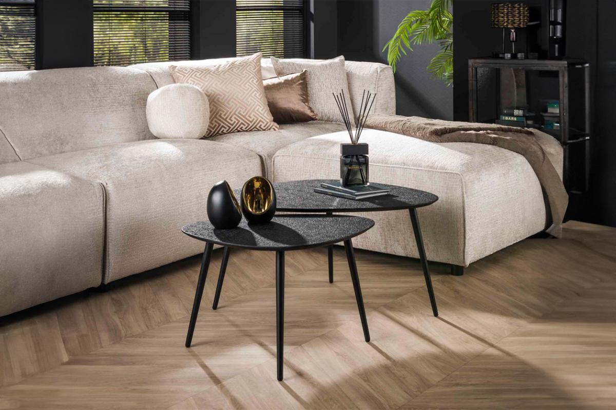 COUCHTISCH LAUCA 2ER SET Schwarz Metall - Schwarz, Metall (59/80/41cm) - KAWOLA