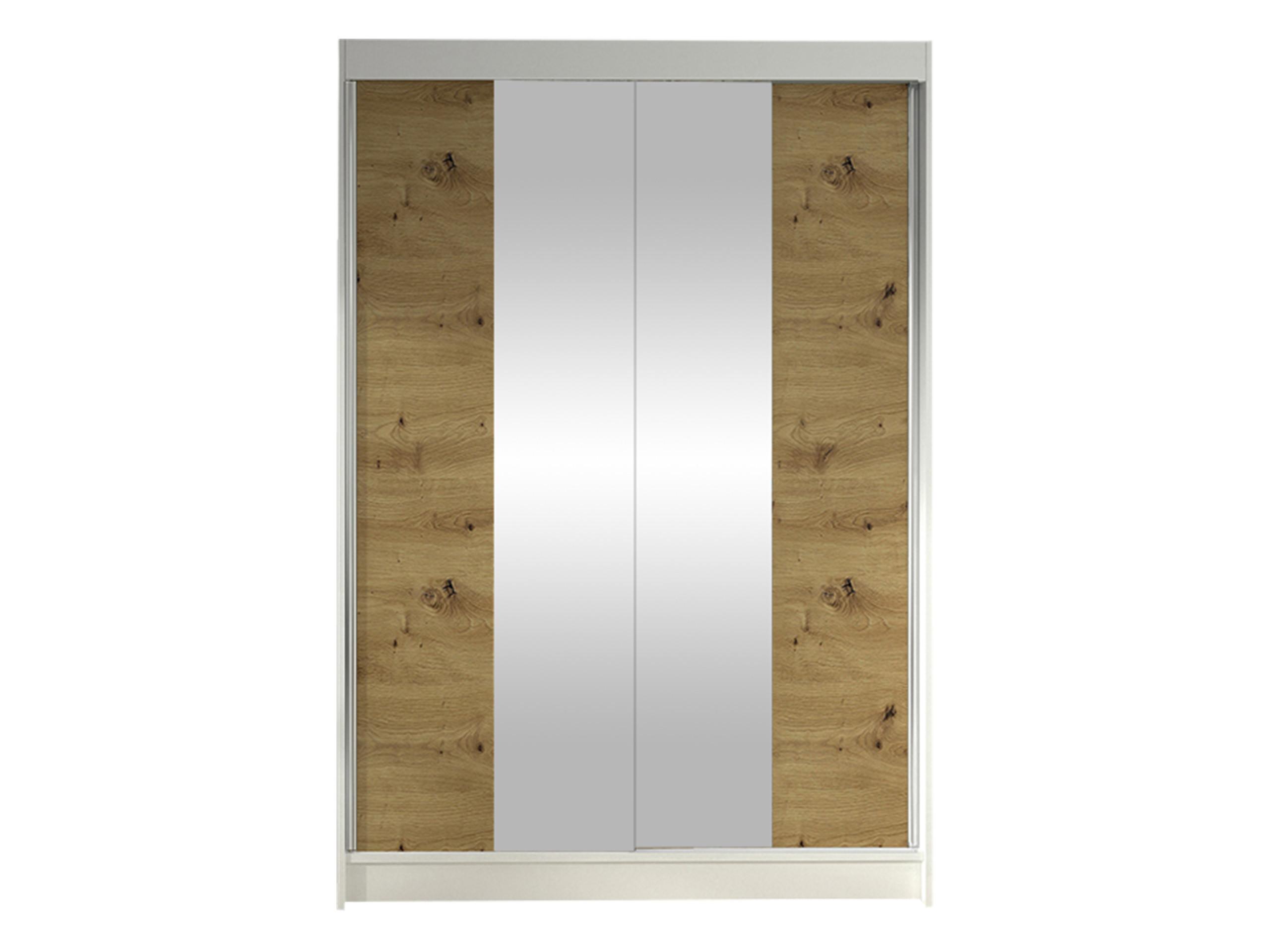 SCHWEBETÜRENSCHRANK Lino II - Weiß/Eiche Artisan, Holzwerkstoff/Metall (120/200/58cm) - MIRJAN24