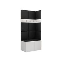 GARDEROBEN-SET Orion I - Schwarz/Weiß, Holzwerkstoff/Kunststoff (84/186/46cm) - MIRJAN24