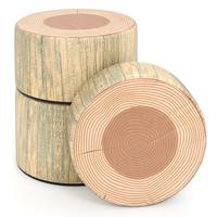 KINDERSITZGRUPPE aus Holz mit Muster grün(3-tlg) - Grün, Leder (38/25/38cm) - COSTWAY