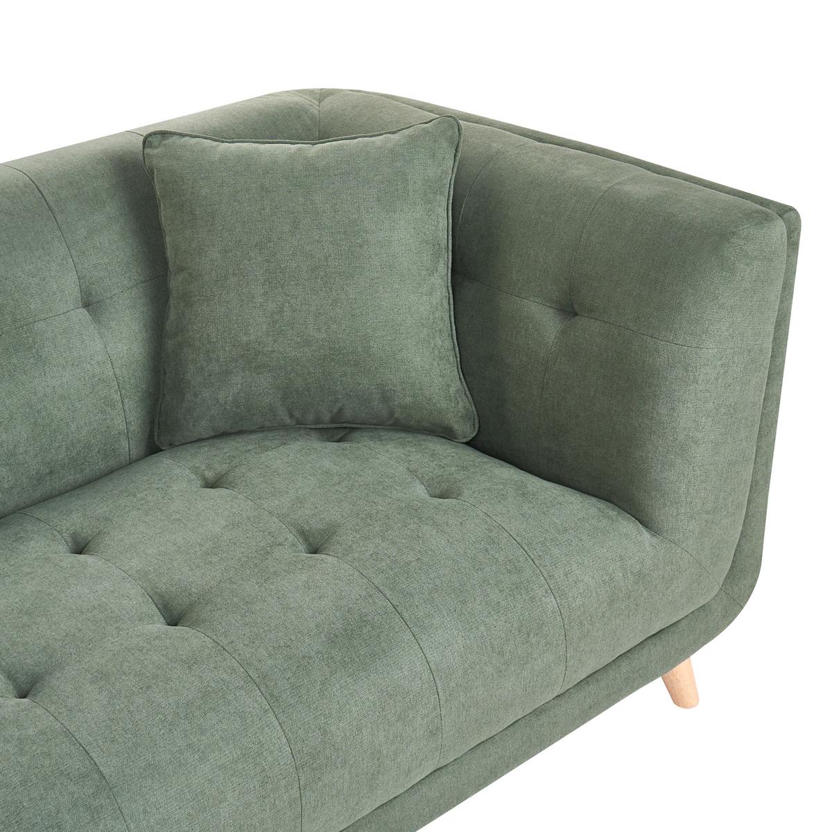 2-SITZER-SOFA Stoff Grün Habo - Hellbraun, Textil (176/78/72cm) - Beliani