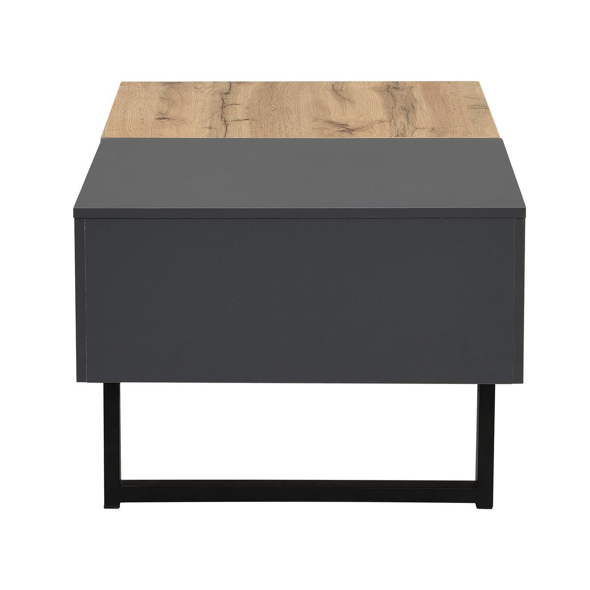 COUCHTISCH ausziehbar in Holz & Anthrazit - Dunkelbraun, Holzwerkstoff (55/100/40cm) - Urban Meuble