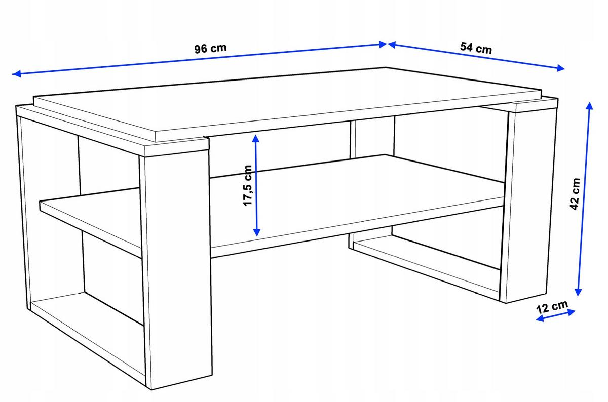 COUCHTISCH Holzwerkstoff rechteckig stabil Weiß 42/54/96cm - Schwarz/Weiß, Holzwerkstoff (53.8/96/42cm) - CraftPAK