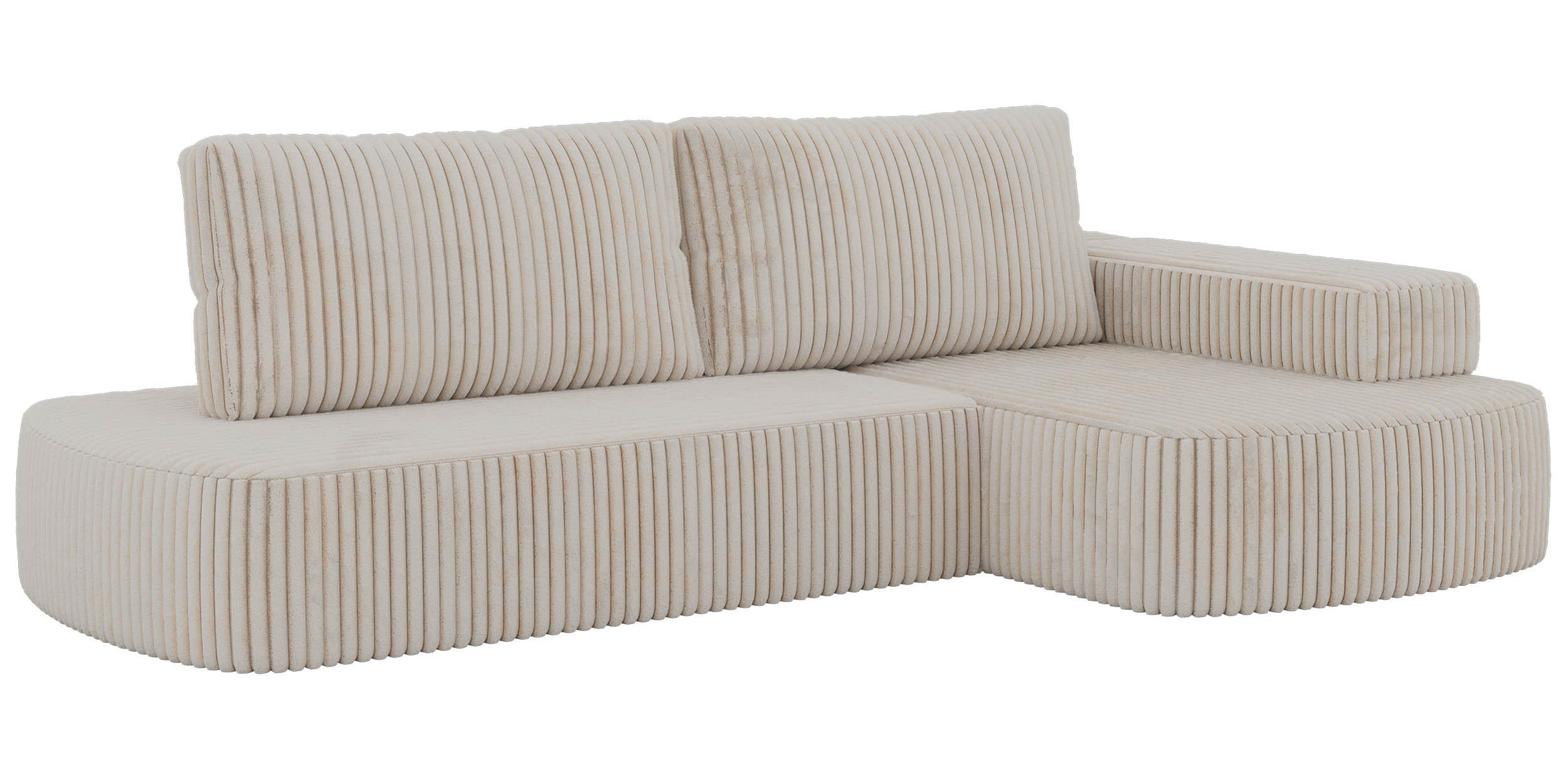 ECKSOFA LIRENA L Cord Beige - Rechts - Beige, Textil (260/160cm) - MKS
