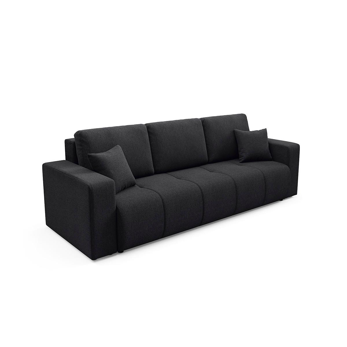SOFA Vasco 3 Sitzplätze Schwarz - Schwarz, Holz (244/86/92cm) - Petits-meubles