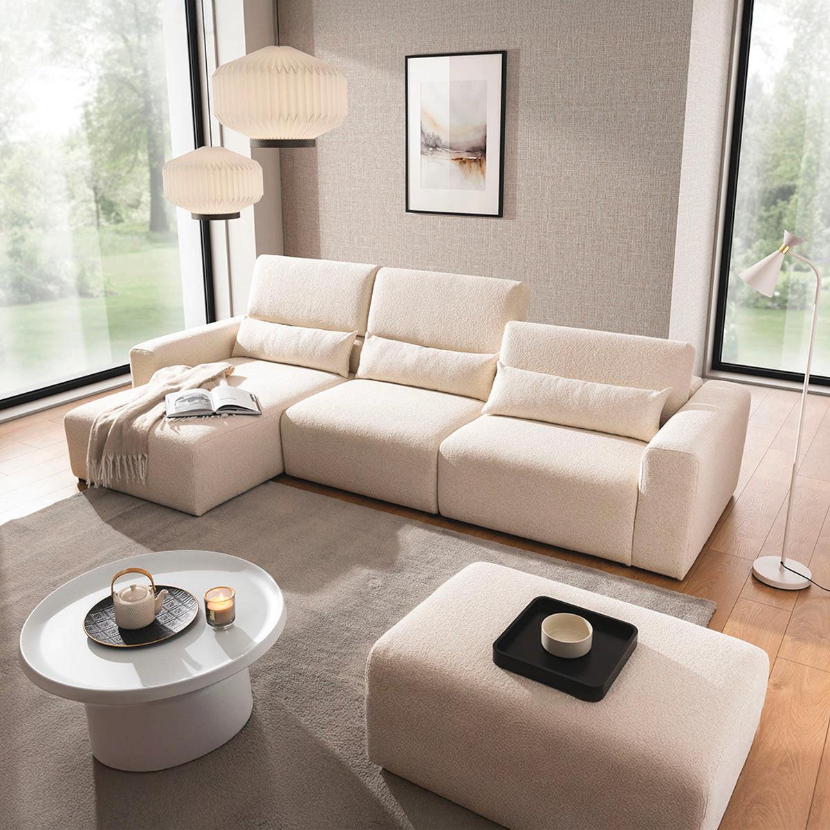 ECKSOFA Velano 3 Sitzplätze Beige - Beige, Holz (314/167cm) - Petits-meubles