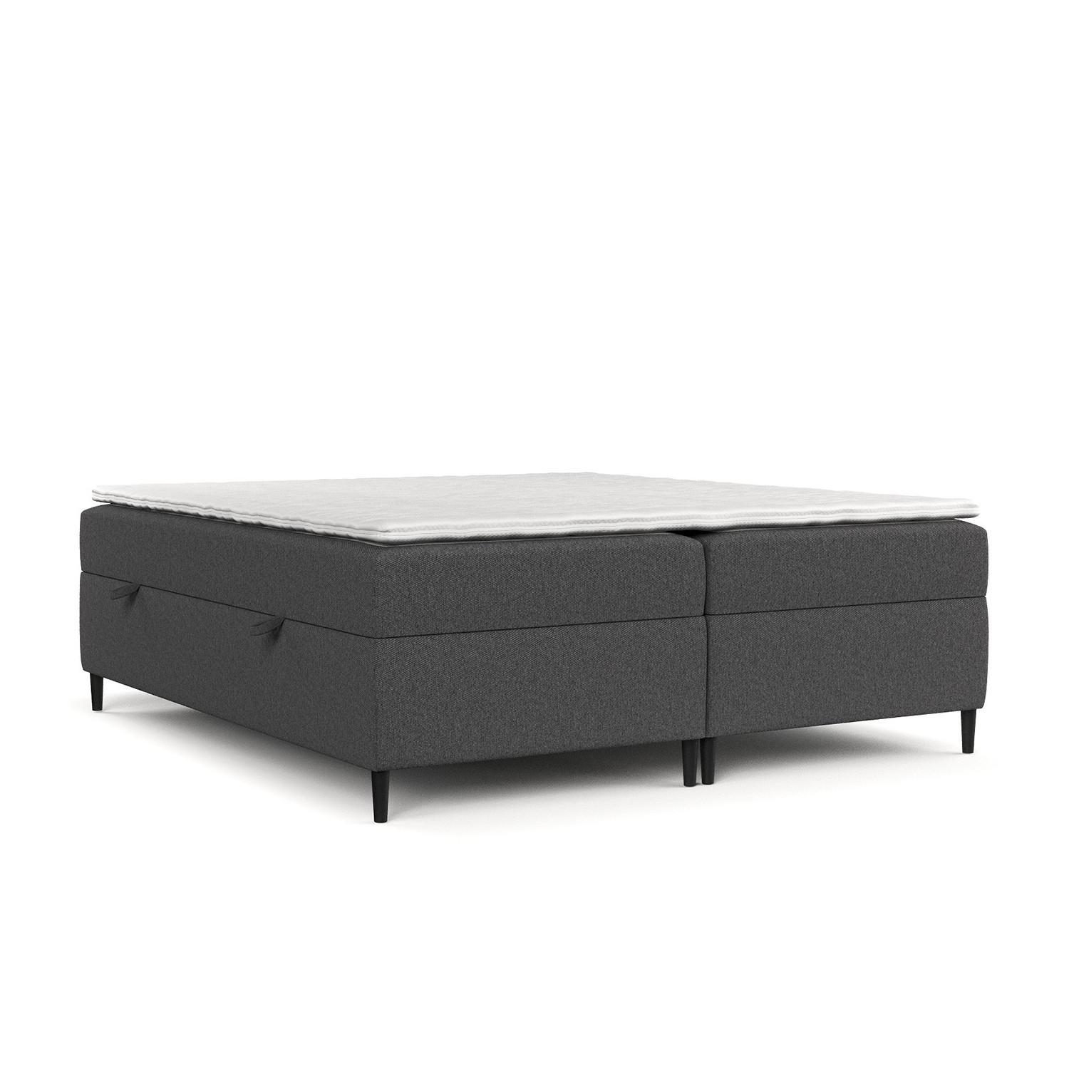 BOXBETT Theo 180/200 cm Anthrazit im Megan Stoff - Anthrazit/Schwarz, Holz/Holzwerkstoff (180/200cm) - AltaBeds