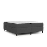 BOXBETT Theo 180/200 cm Anthrazit im Megan Stoff - Anthrazit/Schwarz, Holz/Holzwerkstoff (180/200cm) - AltaBeds