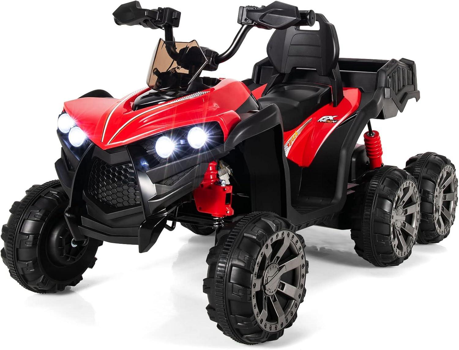 KINDERQUAD 12V Elektro Rot - Rot, Kunststoff (129/72/69cm) - COSTWAY