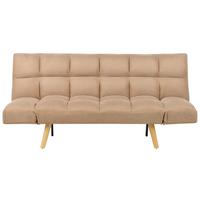 3-SITZER-SCHLAFSOFA hellbraun Ingaro - Hellbraun/Braun, Textil (182/86/79cm) - Beliani