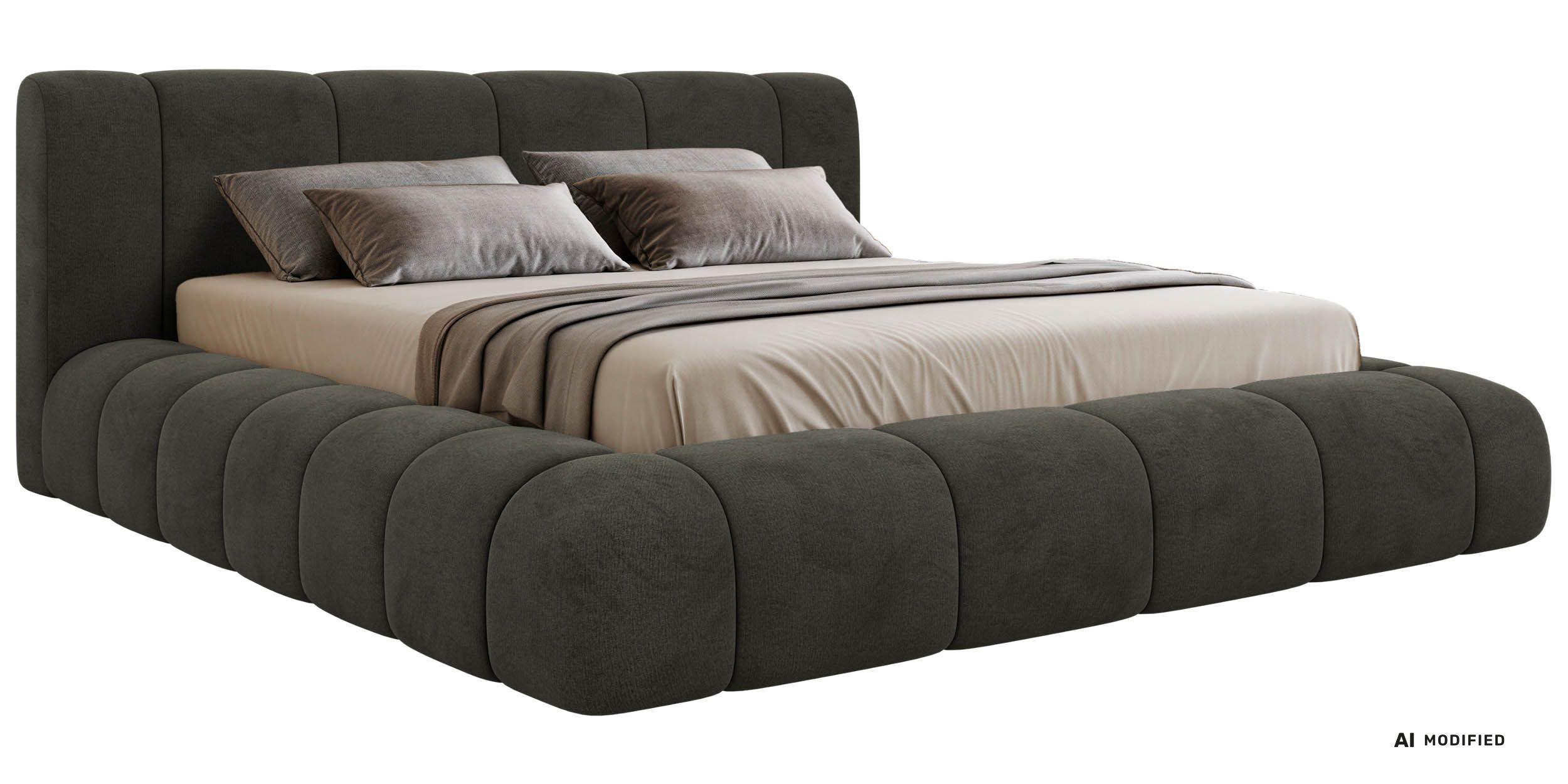 POLSTERBETT NUBEA CLASSIC 160/200 - Dunkelgrau Velvet - ohne Matratze - Dunkelgrau, Textil (160/200cm) - MKS
