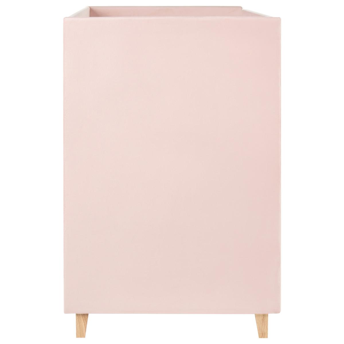 HOCHBETT Samtstoff 90/200 cm Pastellrosa Chocques - Pink, Textil (97/143/214cm) - Beliani