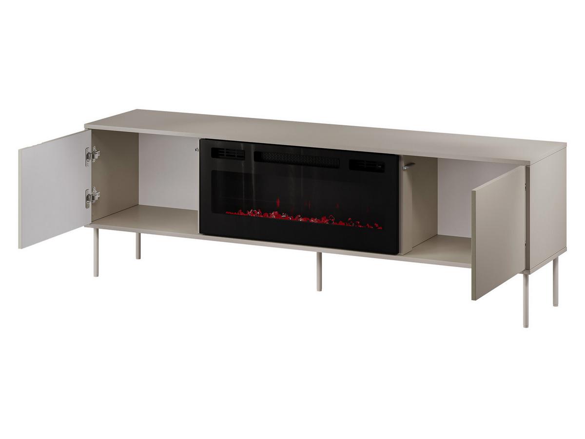 TV-LOWBOARD Tresse 180 EF mit Kamin - Beige, Holzwerkstoff/Metall (180/55/40cm) - MIRJAN24