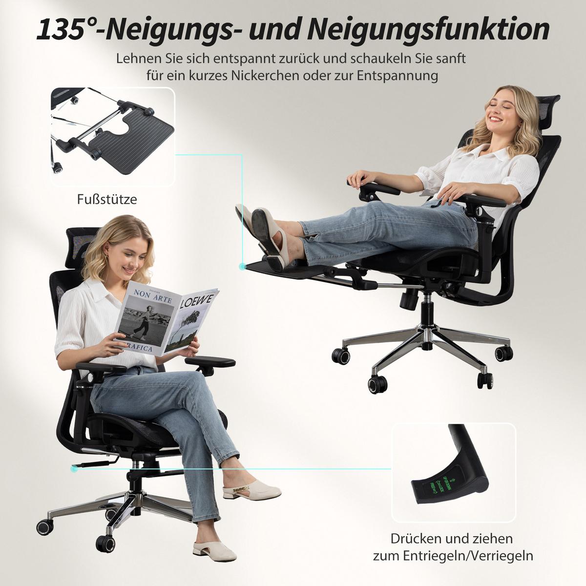 BÜROSTUHL Polyester Kunststoff Schwarz - Schwarz, Kunststoff/Textil (67/133/71cm) - HOMCOM