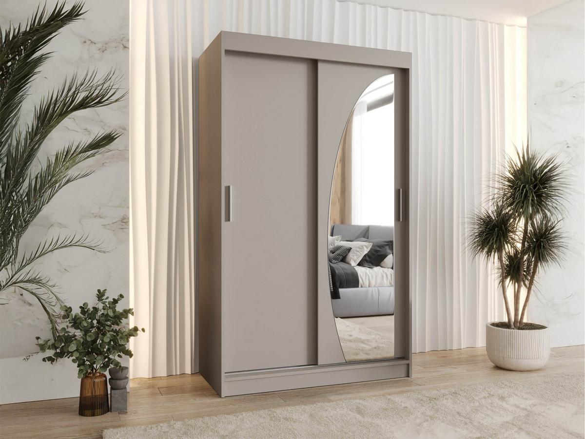 SCHWEBETÜRENSCHRANK Wika 120 cm - Kaschmir/Silberfarben, Holzwerkstoff/Kunststoff (120/200/62cm) - MIRJAN24