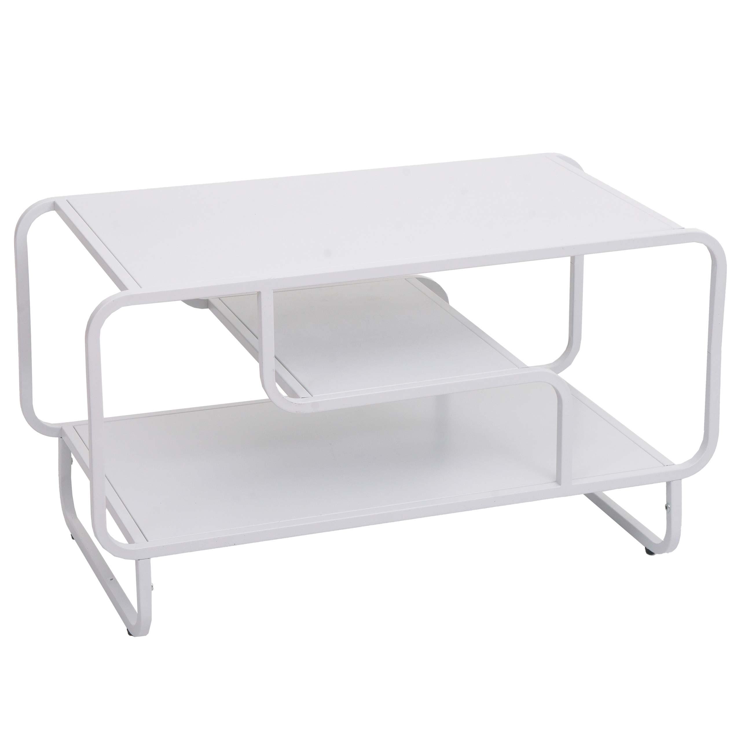 COUCHTISCH rechteck Weiß - Weiß, Metall (40/80/45cm) - MCW