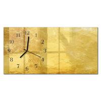 WANDUHR aus Glas 60x30 cm - Metallische Textur - Gelb, Glas (60/30/0.4cm) - TULUP