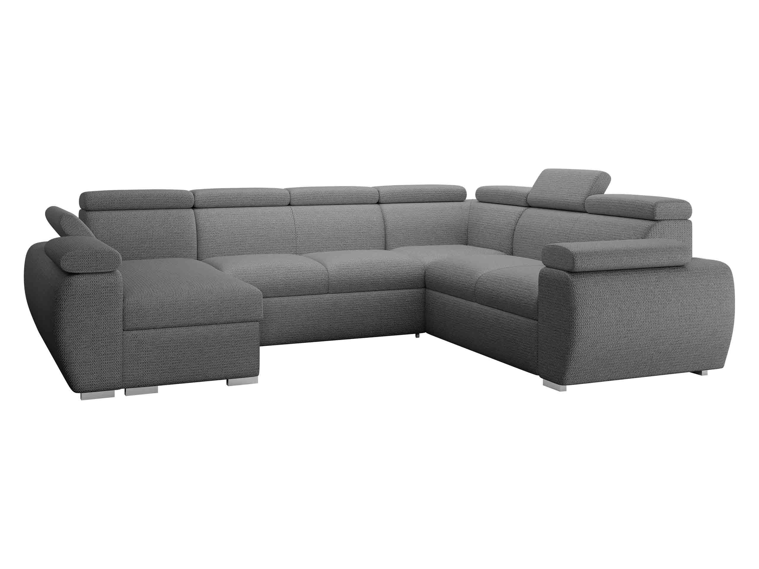 WOHNLANDSCHAFT Boston U, Seite: Links - LC+2P+R+2R - Chromfarben/Silberfarben, Holz/Textil (325/98/260cm) - MIRJAN24